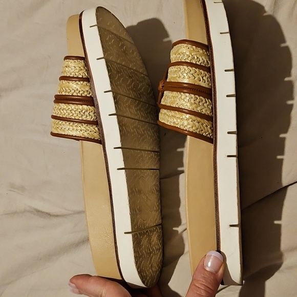 EUC Sam And Libby Wicker/straw Slides - Picture 7 of 11